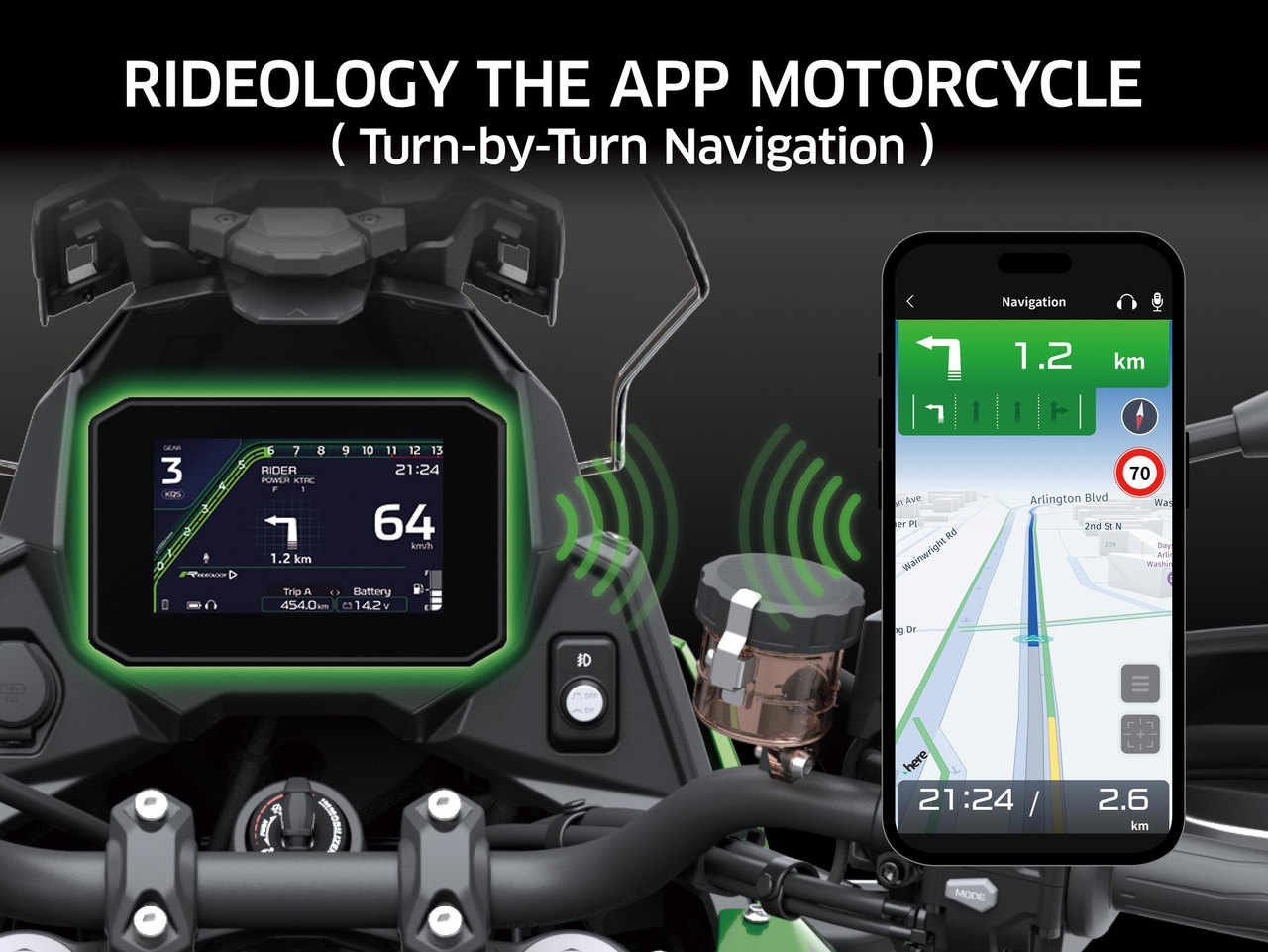 Aplikacja RIDEOLOGY THE APP MOTORCYCLE ze sterowaniem głosowym i nawigacją na każdym kroku