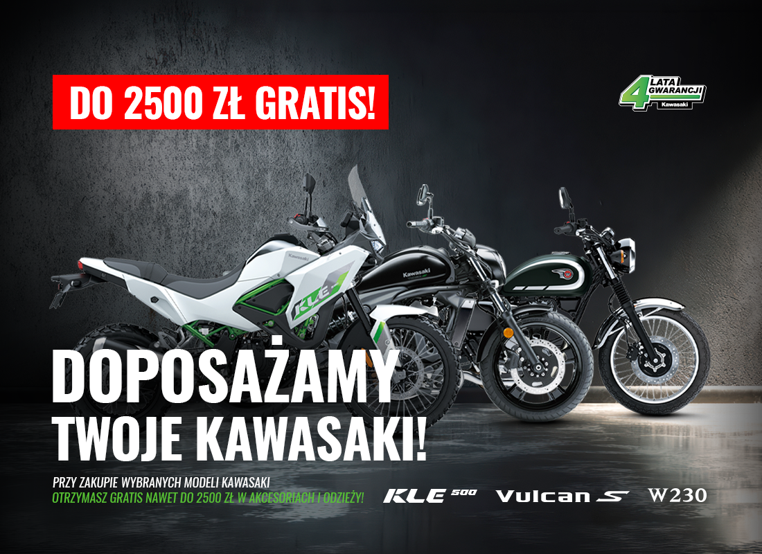 Rabat na akcesoria Kawasaki przy zakupie motocykla